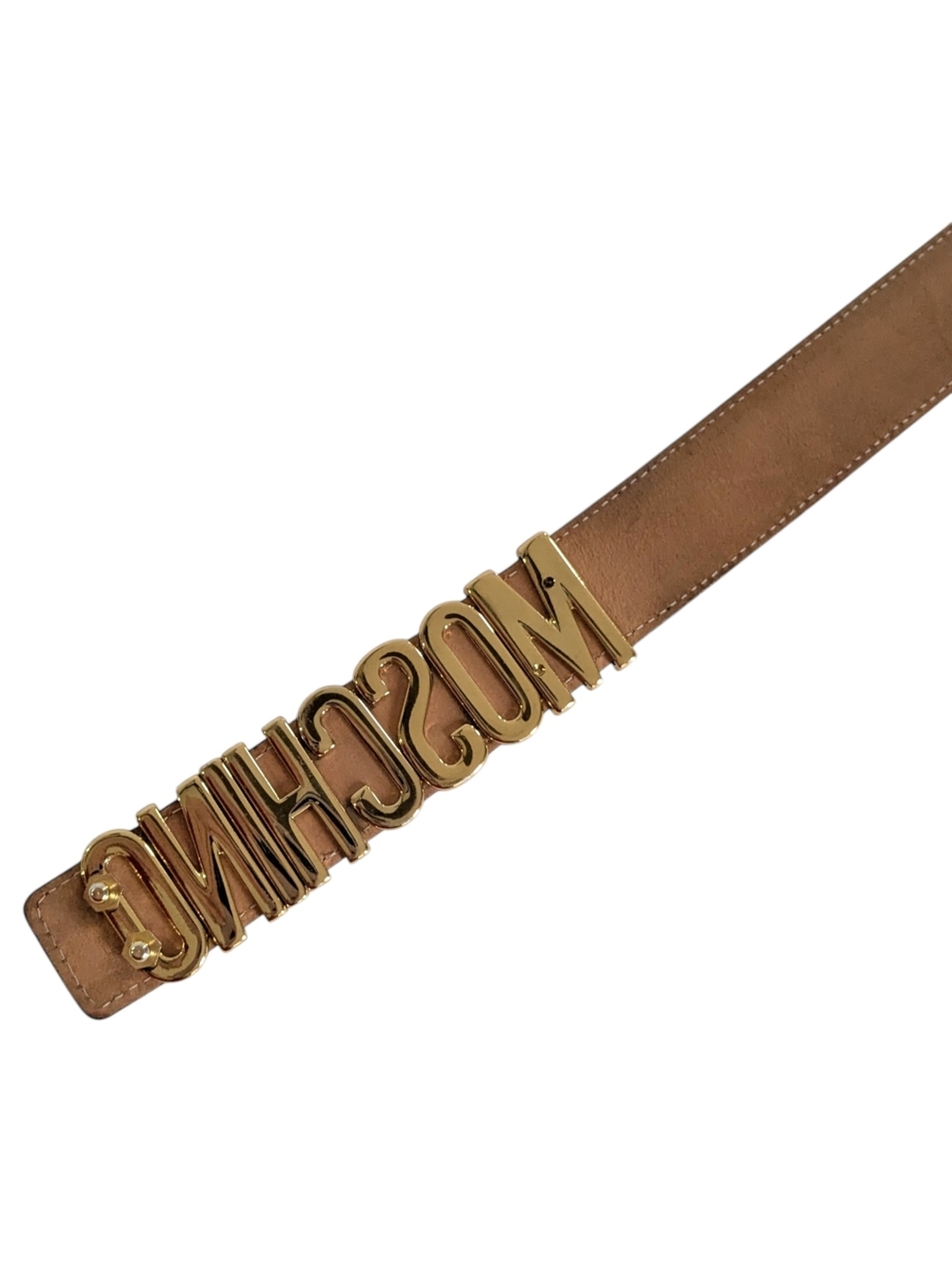 Moschino White Leather Logo Belt - Picture 8 of 11